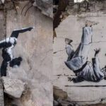 EN VIDEO | Los impresionantes grafiti de Banksy en los edificios devastados por la guerra en Ucrania