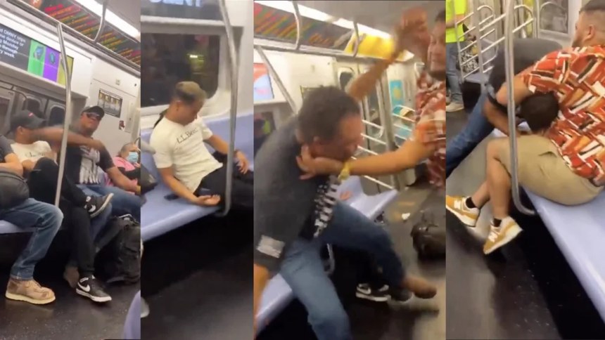 VIDEO: La brutal golpíza que recibió un venezolano en el Metro de Nueva York porque se quedó dormido en el hombro de otro sujeto