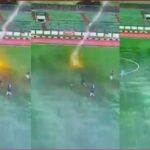 EN VIDEO: El momento exacto en que un rayo impacta de manera fulminante sobre un jugador de fútbol