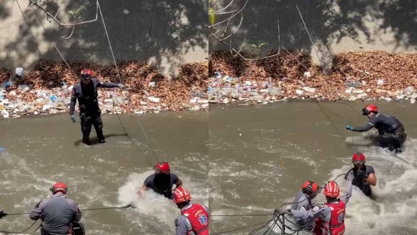 Efectivos de los Bomberos de Caracas rescataron, este lunes 28 de marzo, un cadáver en el Río Guaire. El mismo, fue avistado de San Agustín.  