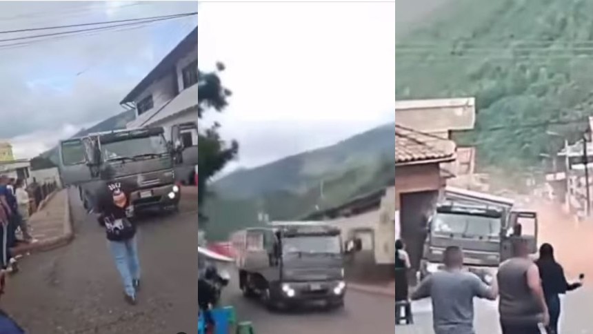 EN VIDEO: Camión perdió el control durante festividad en Táchira e impactó contra una panadería