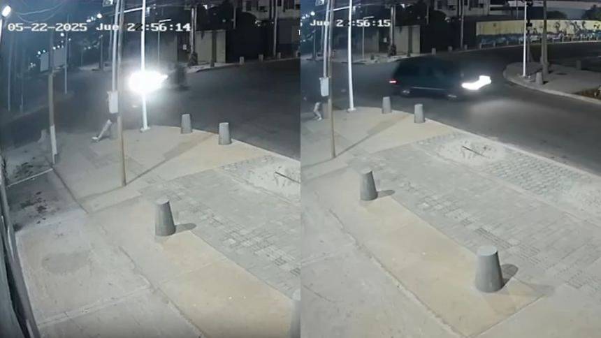 EN VIDEO: Camioneta atropelló a motorizado que hacía delivery y se fue a la fuga