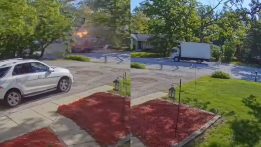 Un camión de mudanzas explotó inesperadamente, en una calle residencial de Chicago (EEUU), debido a una fuga de gas propano.  