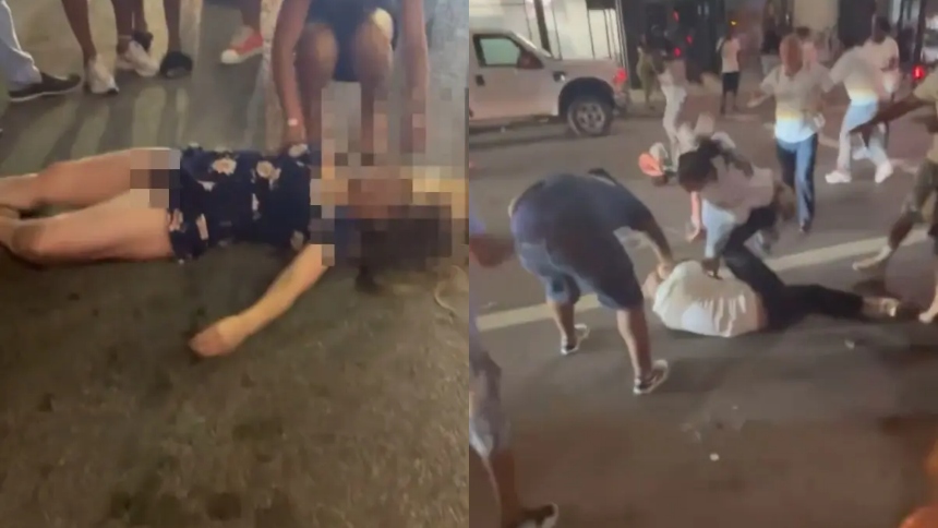 Una noche que prometía diversión en el centro de Cincinnati (EEUU) se convirtió en una escena de horror cuando una salvaje pelea estalló entre las calles Elm y Fourth.  