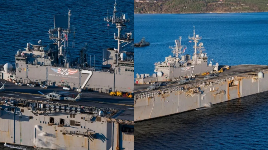Las primeras fotografías del despliegue del buque de asalto anfibio USS Iwo Jima (LHD 7) fueron difundidas por la Marina de EEUU, mostrando operaciones militares en pleno Atlántico mientras la embarcación se dirige al Caribe.  