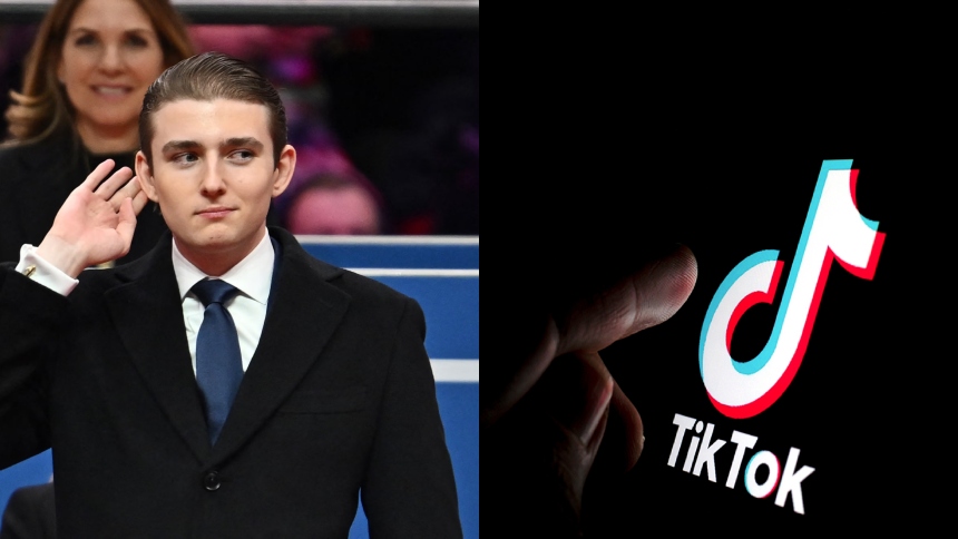 Barron Trump, hijo de 19 años del presidente de los Estados Unidos, Donald Trump, habría sido propuesto importante de TikTok.  